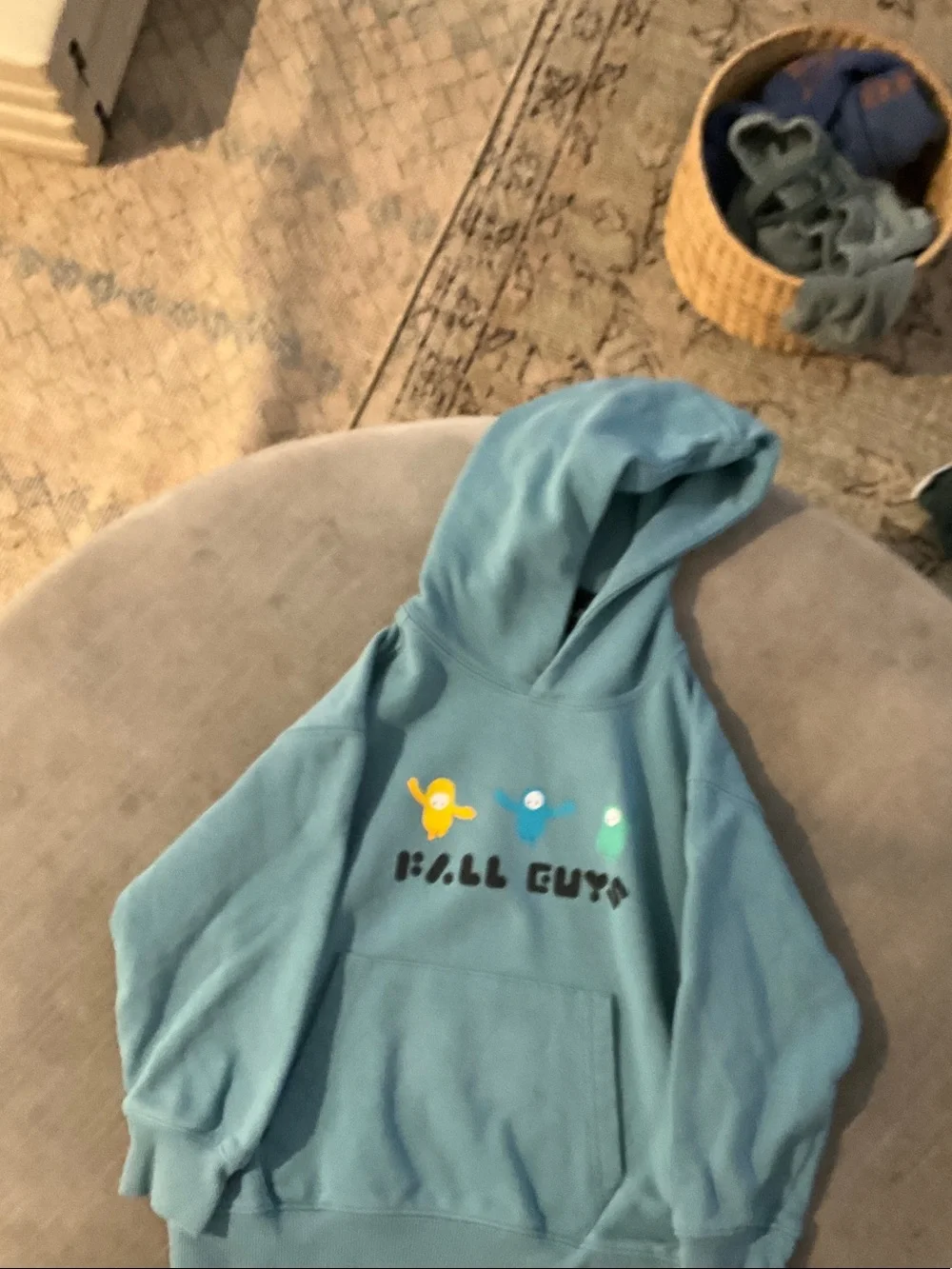 Zara Kids Light Blue 'Fall Guys' Graphic Hoodie
